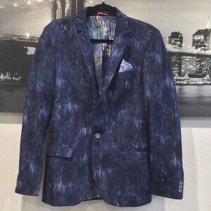 NEW MONDO Blue Print Blazer SZ M